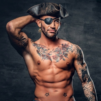 Pirate-themed male strippers for private parties.